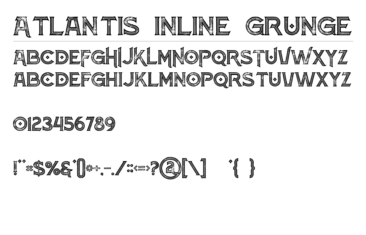 Atlantis Inline Grunge Font preview
