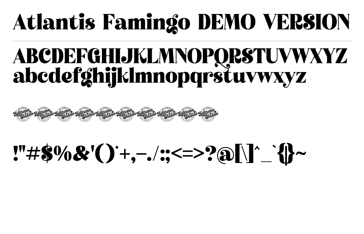 Atlantis Famingo DEMO VERSION Font preview
