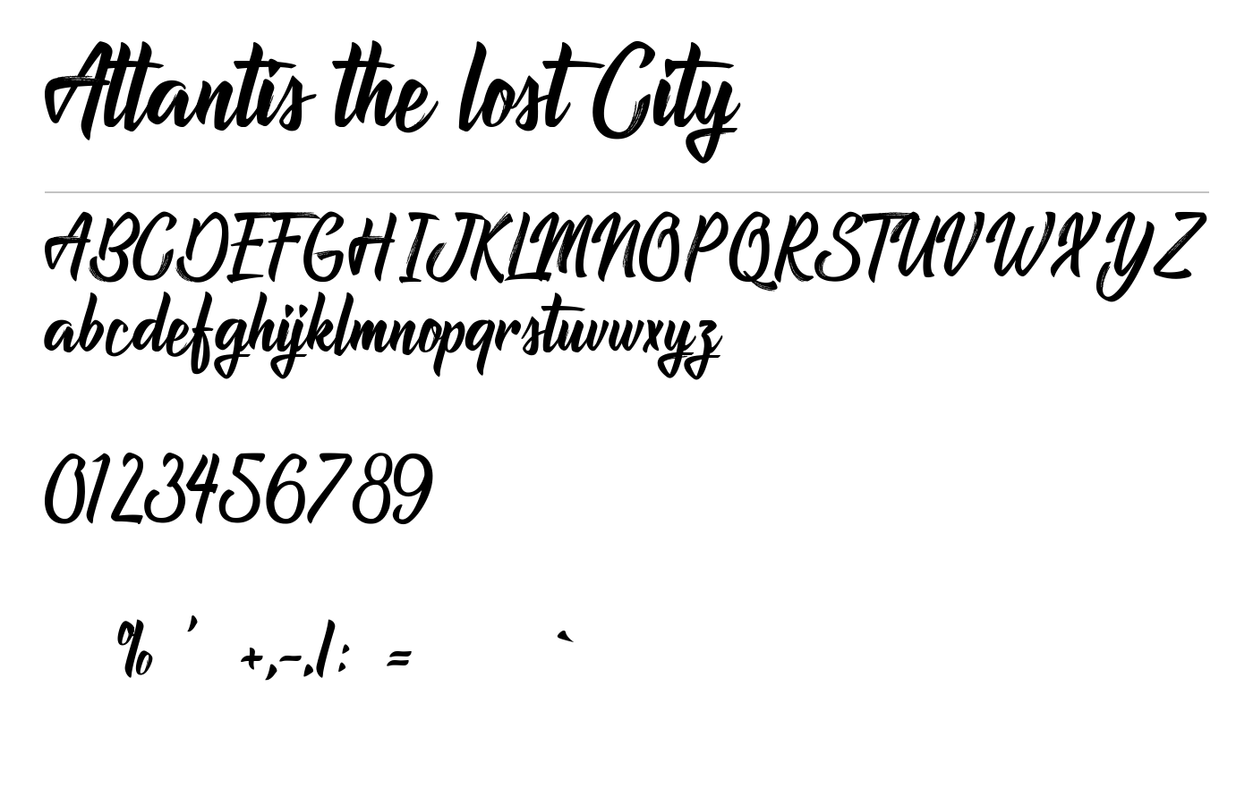 Atlantis the lost City Font preview