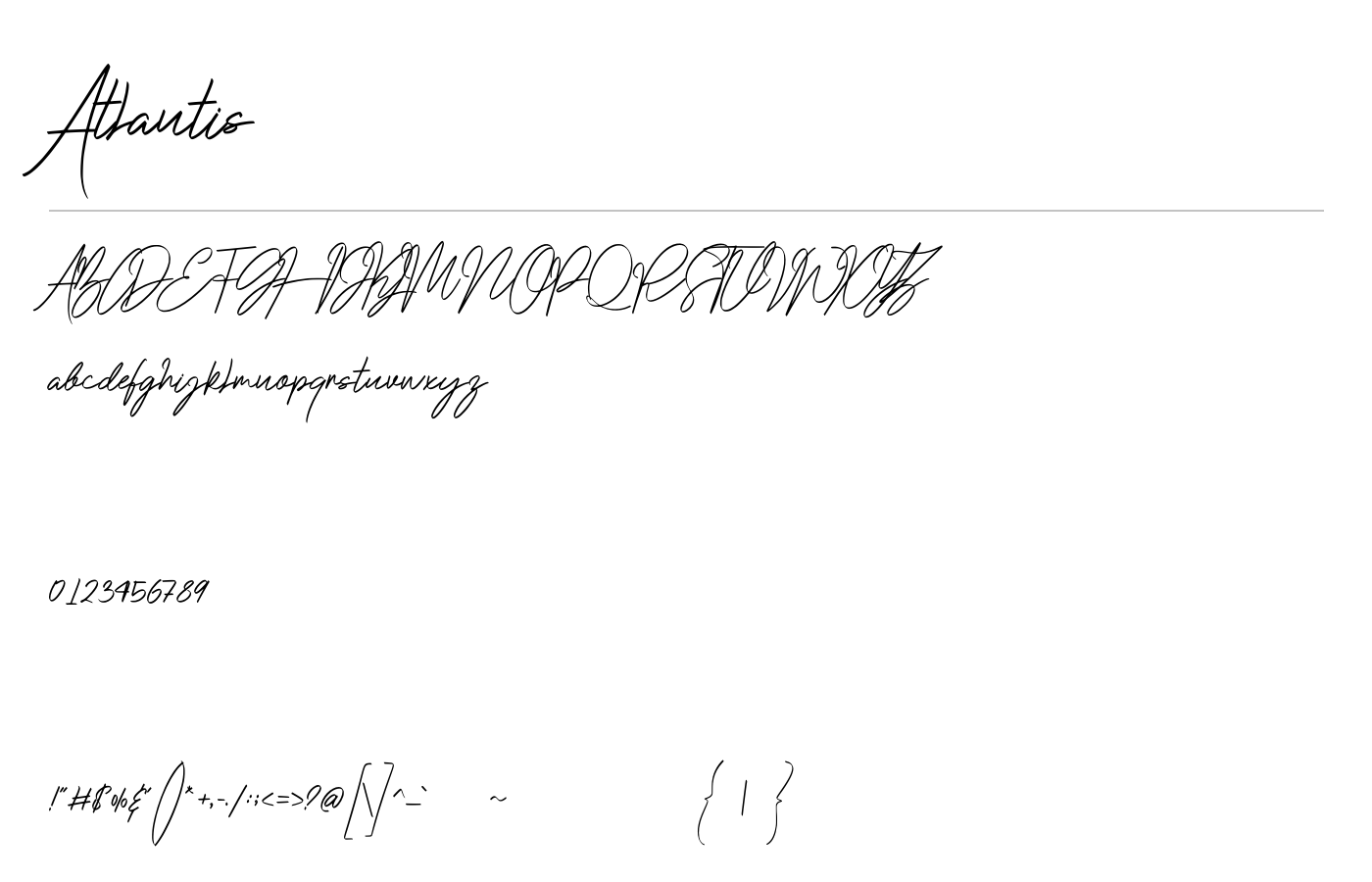 Atlantis Font preview