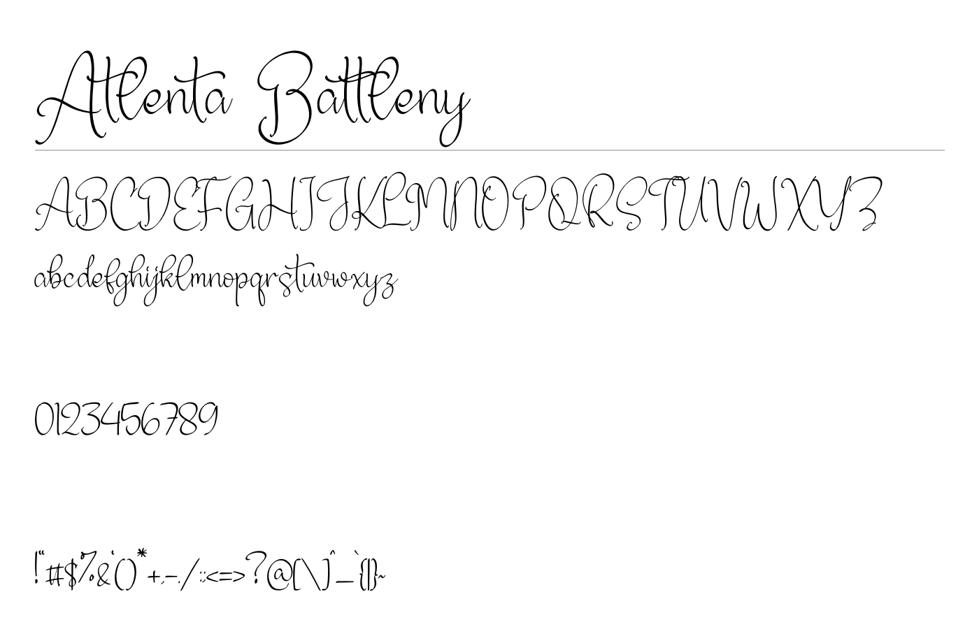 Atlenta Battleny Font preview