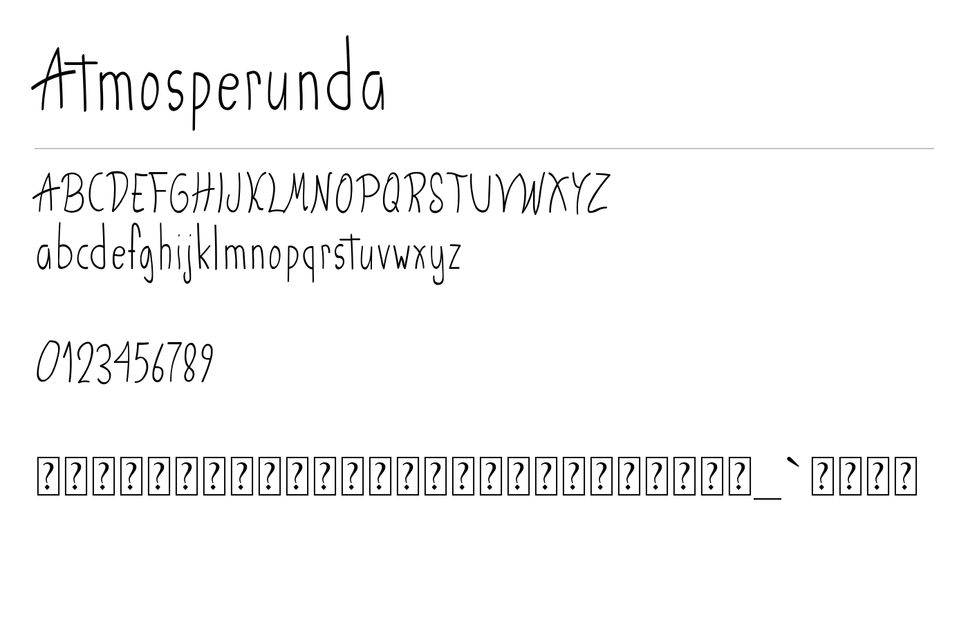 Atmosperunda Font preview