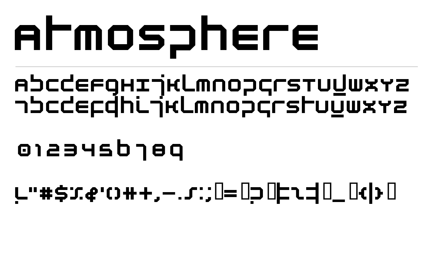 Atmosphere Font preview