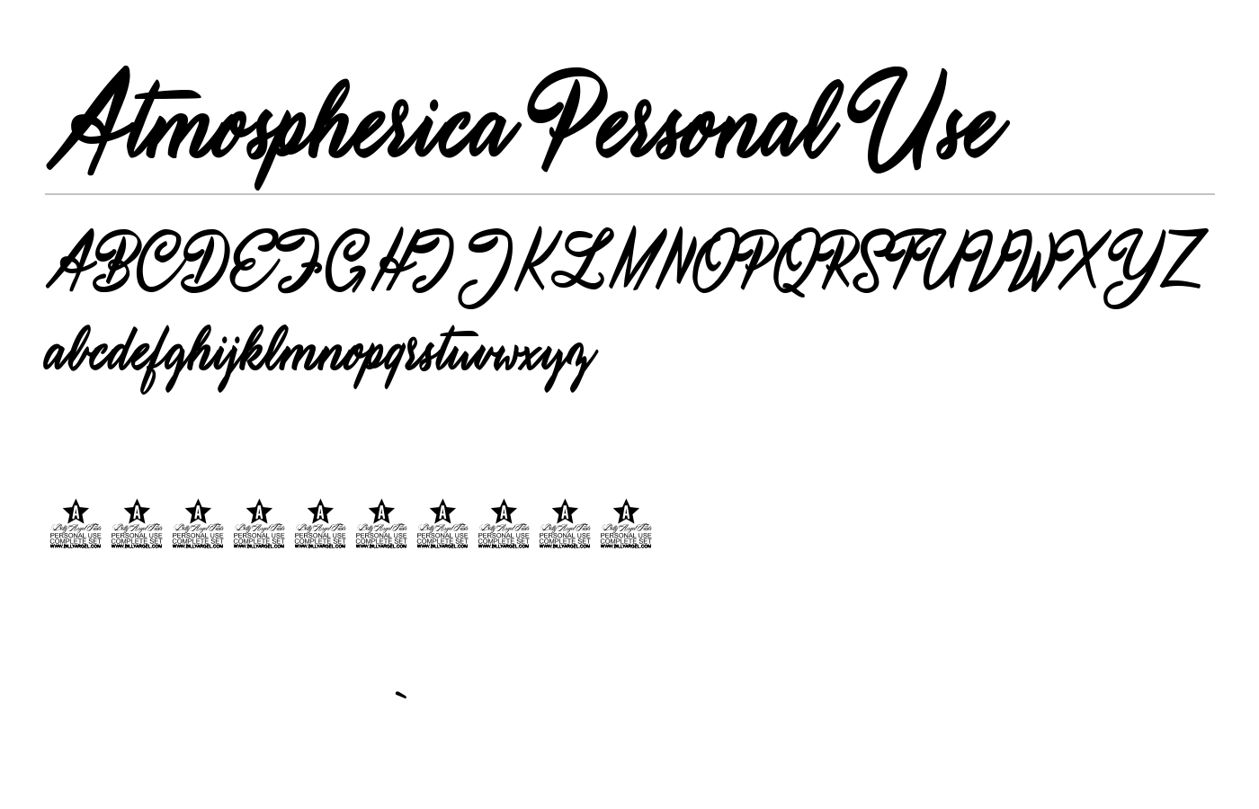 Atmospherica Personal Use Font preview