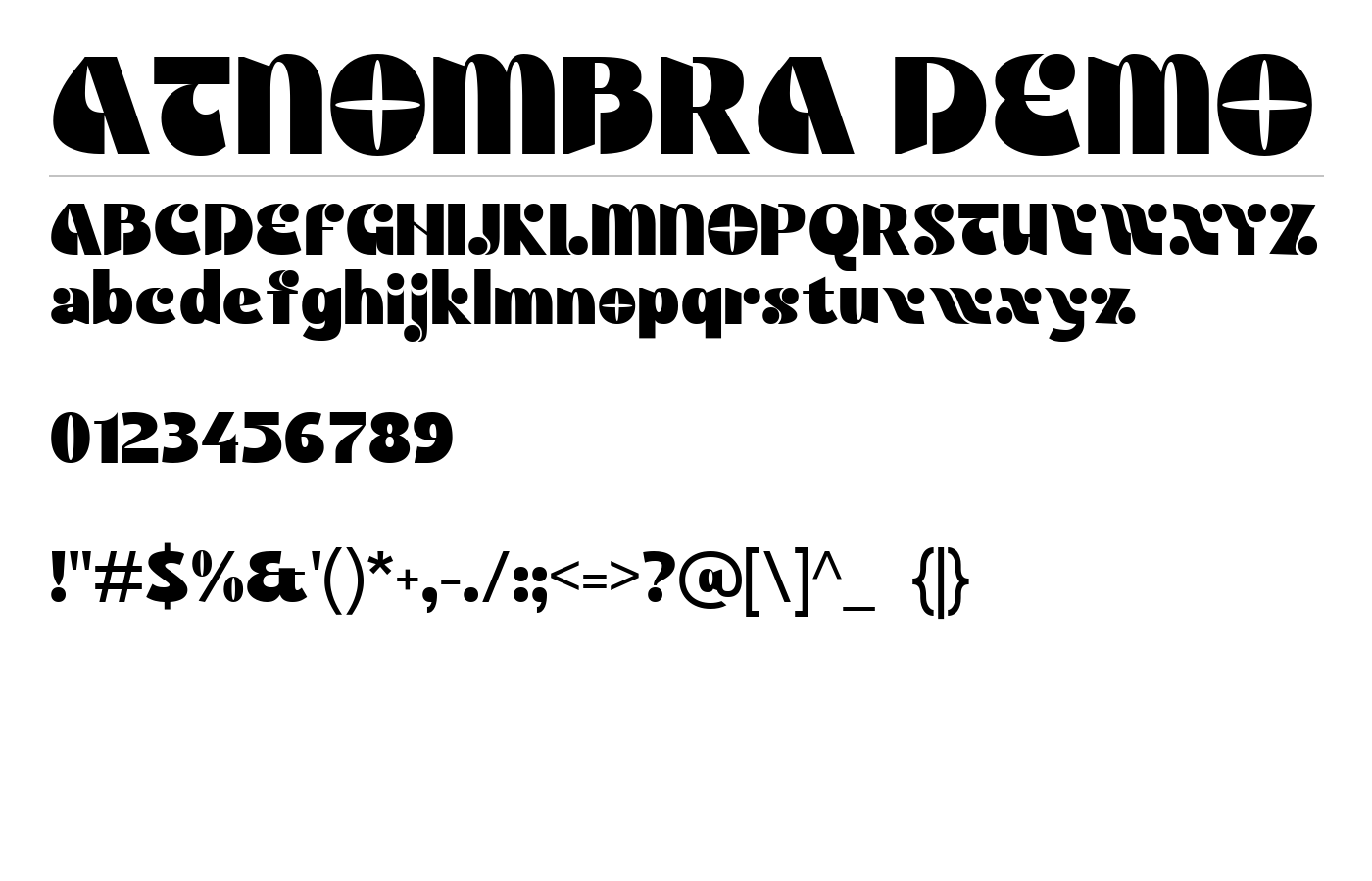 ATNOMBRA Font preview