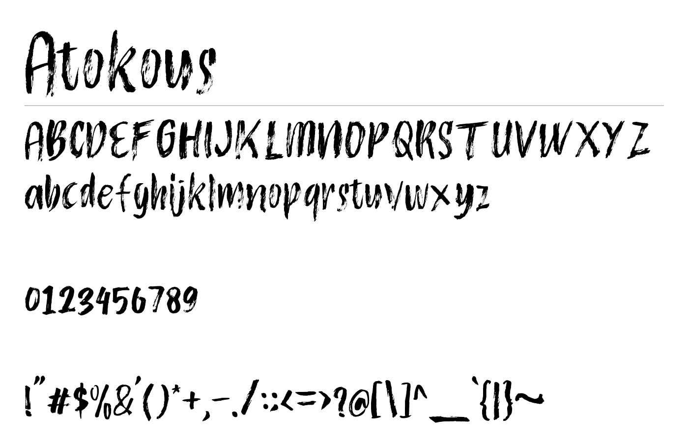 Atokous Font preview