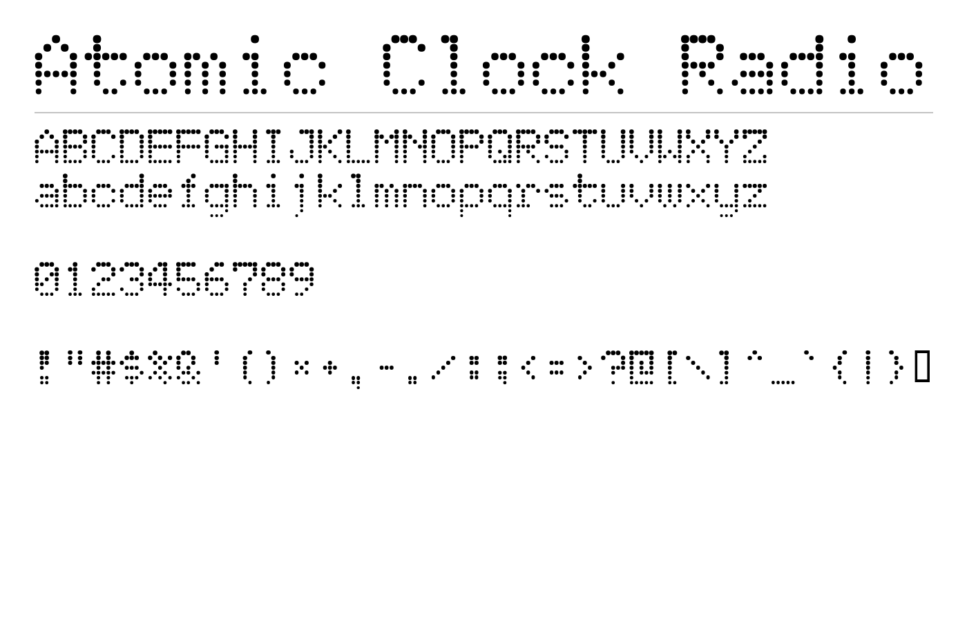 Atomic Clock Radio Font preview