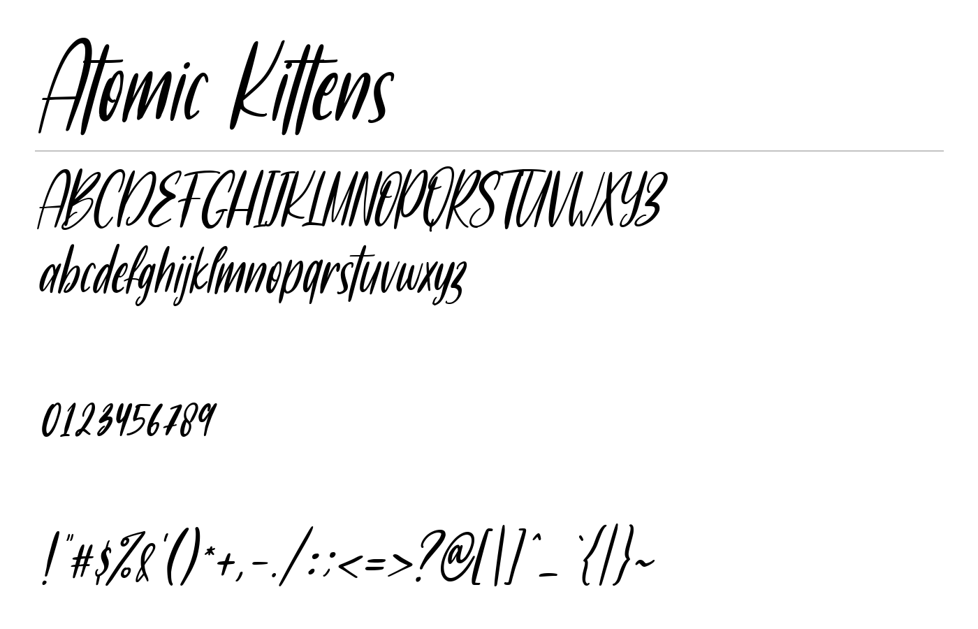 Atomic Kittens Font preview