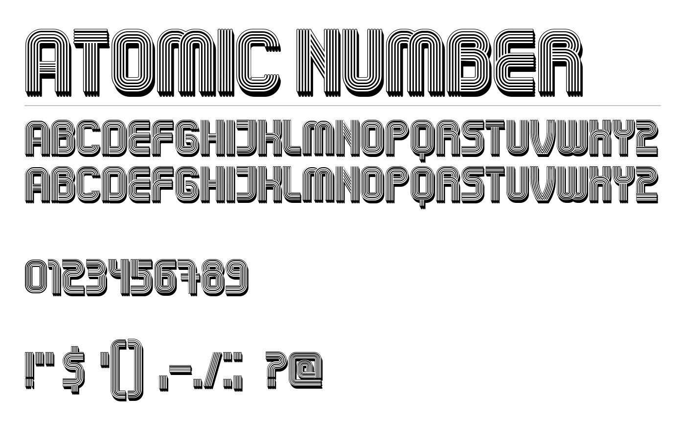 Atomic Number Font preview
