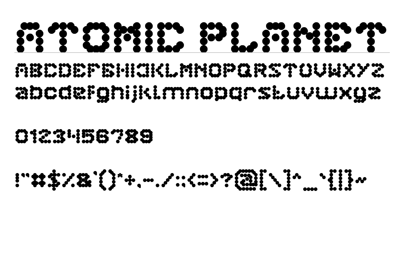 ATOMIC PLANET Font preview