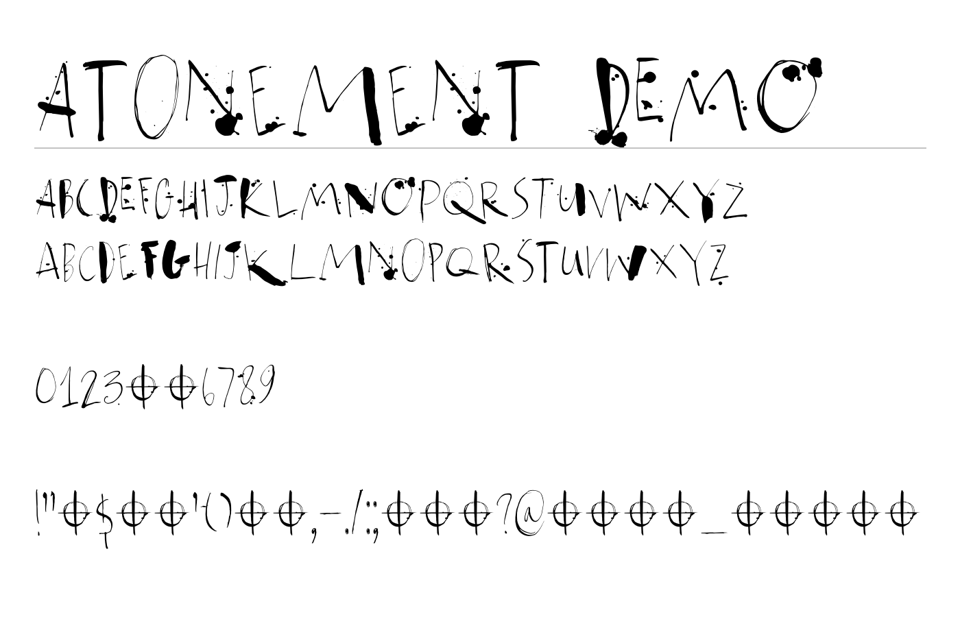 Atonement DEMO Font preview