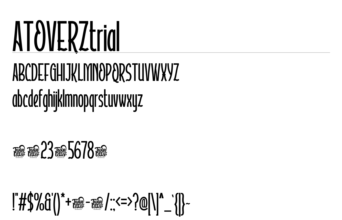 ATOVERZtrial Font preview