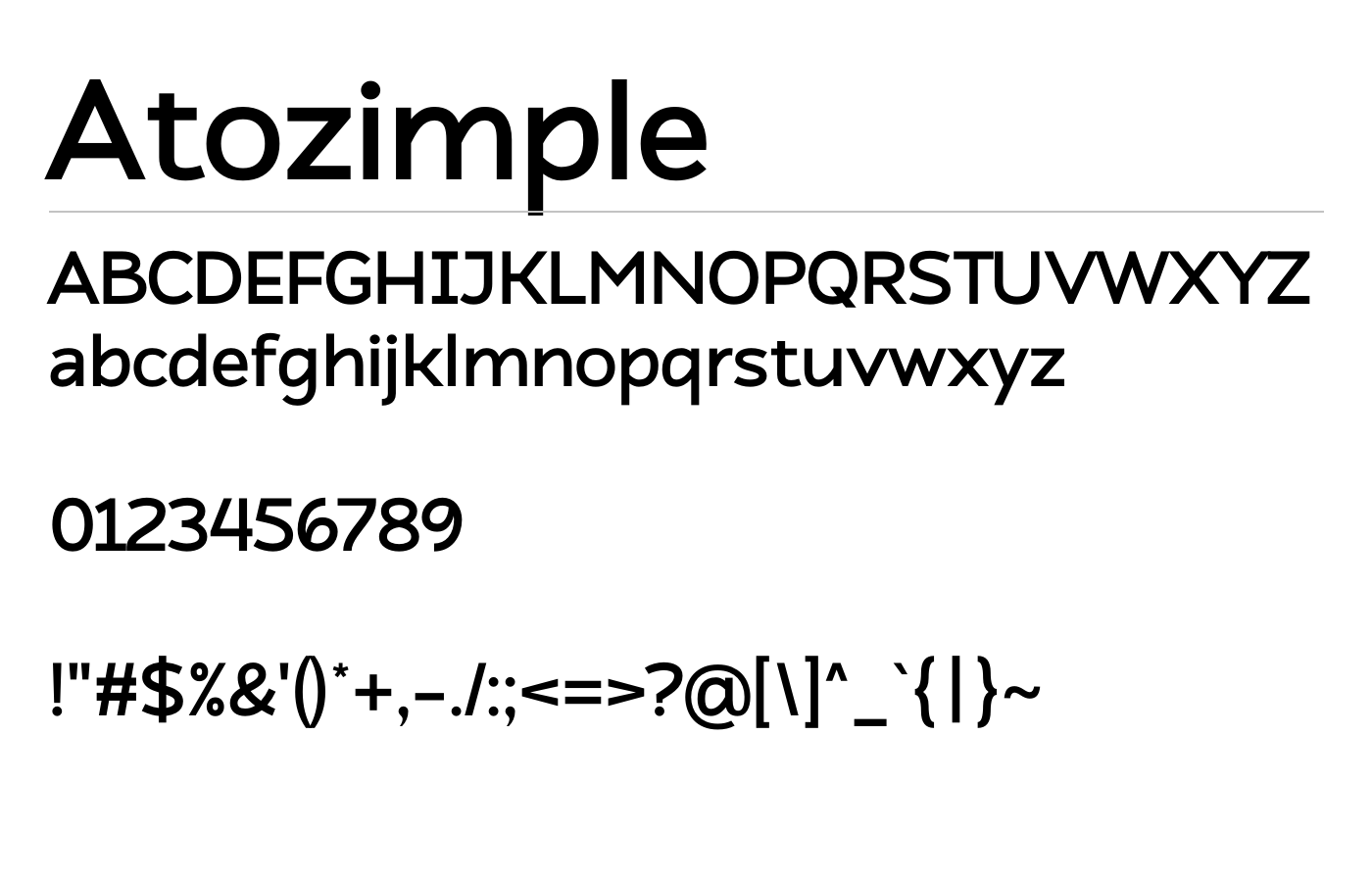 Atozimple Font preview