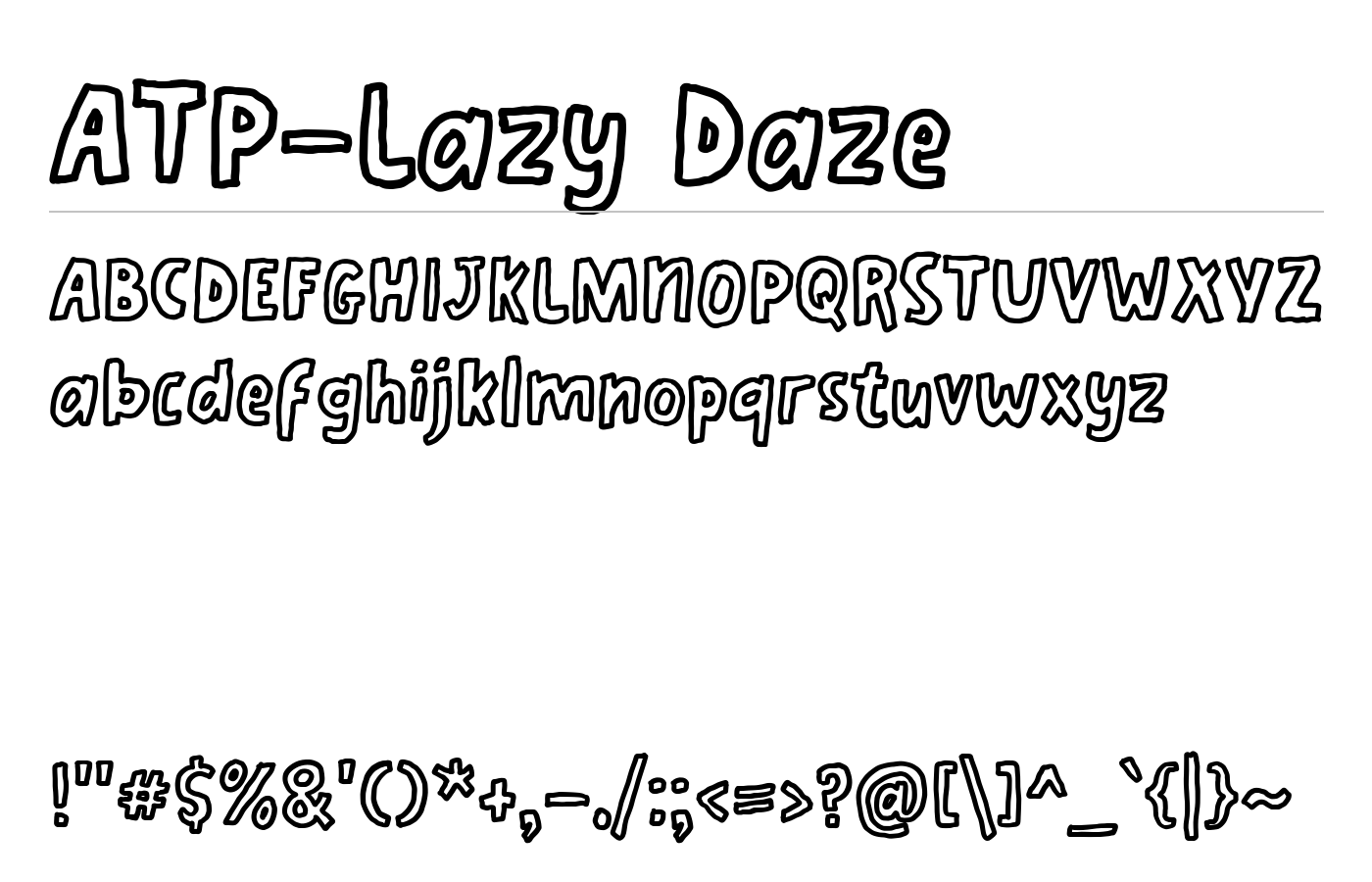 ATP-Lazy Daze Font preview