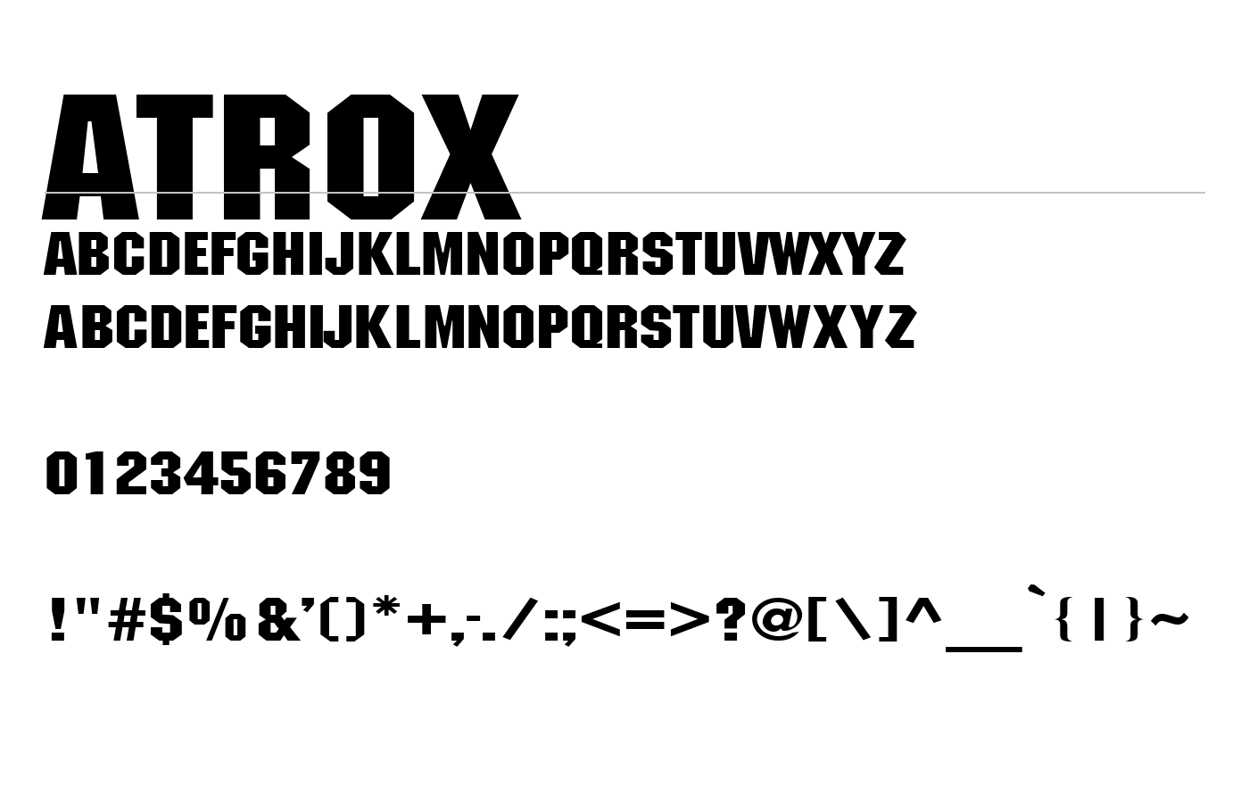 ATROX Font preview