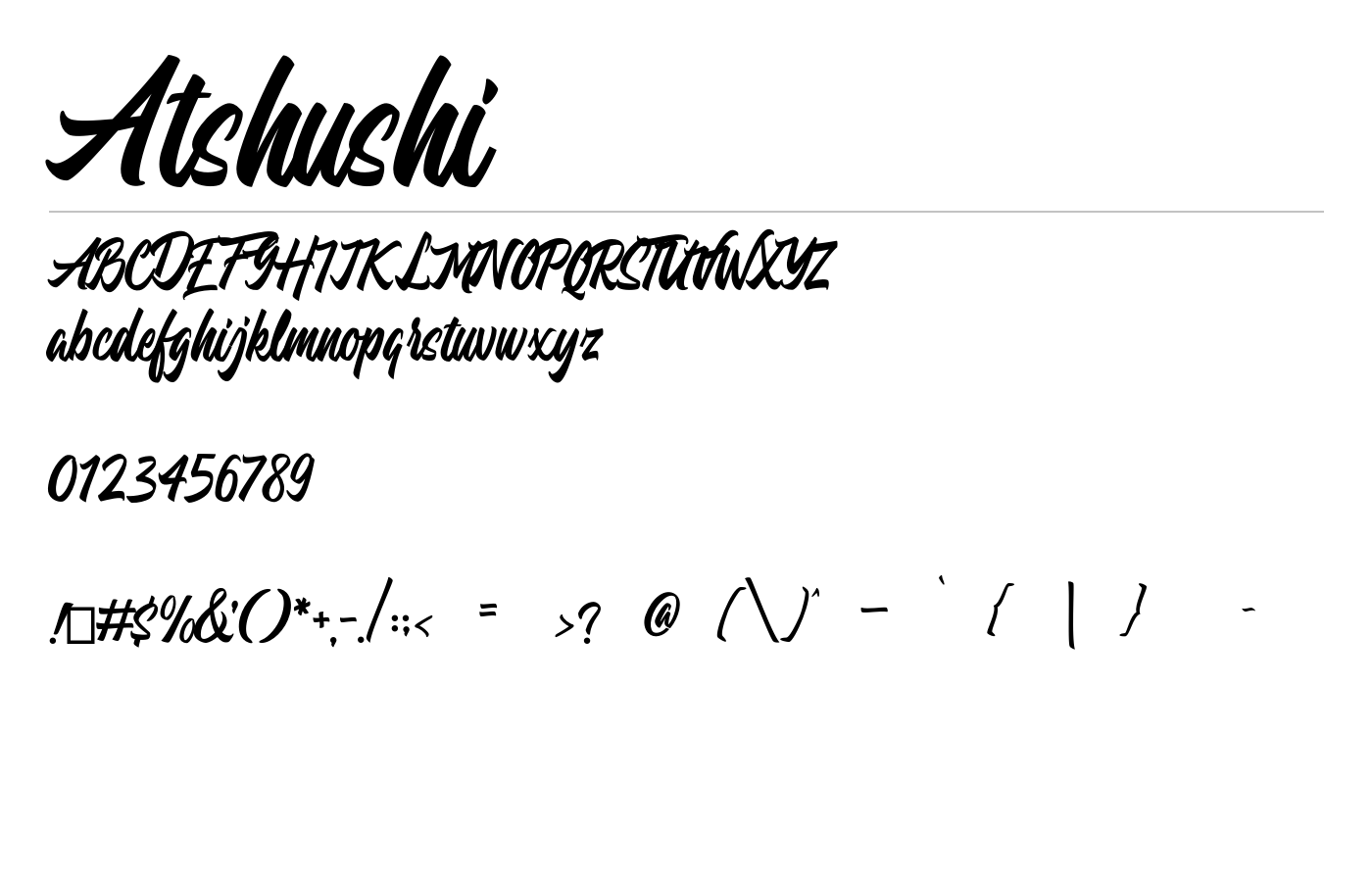 Atshushi Font preview