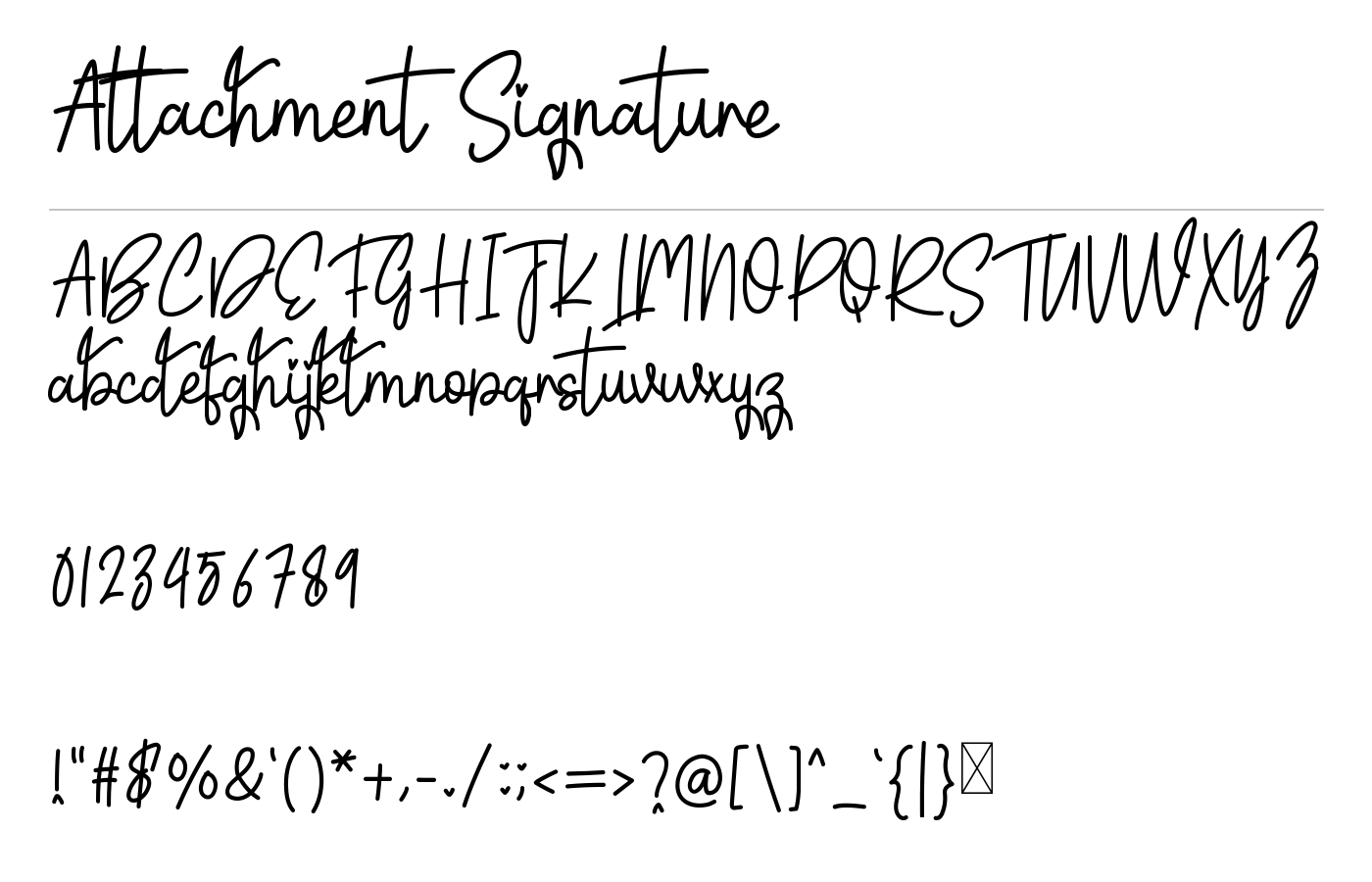 Attachment Signature Font preview