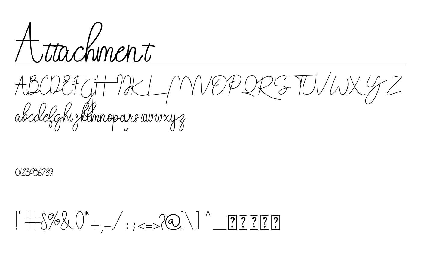 Attachment Font preview