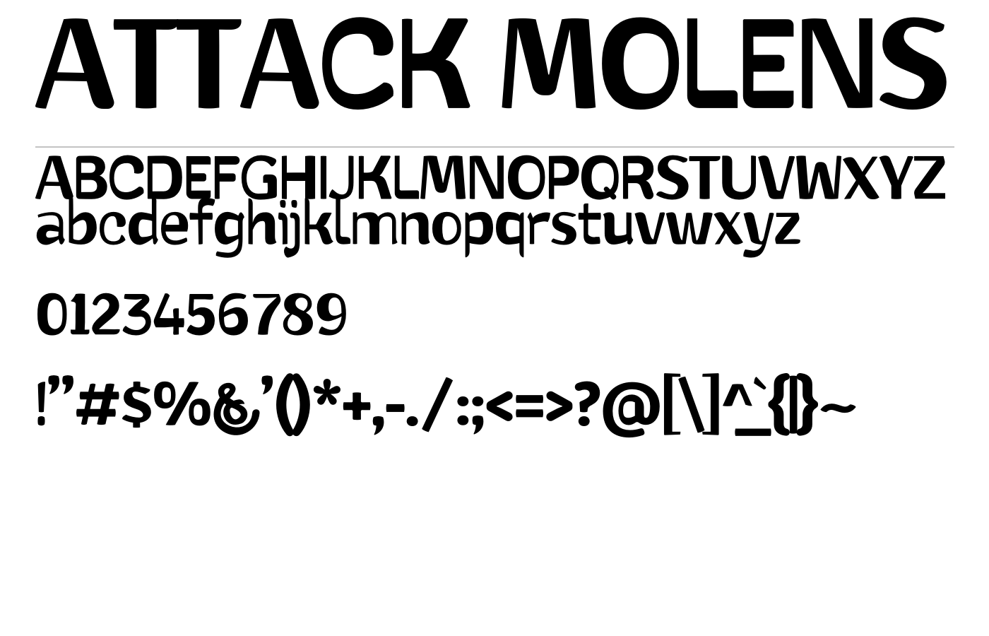 ATTACK MOLENS Font preview