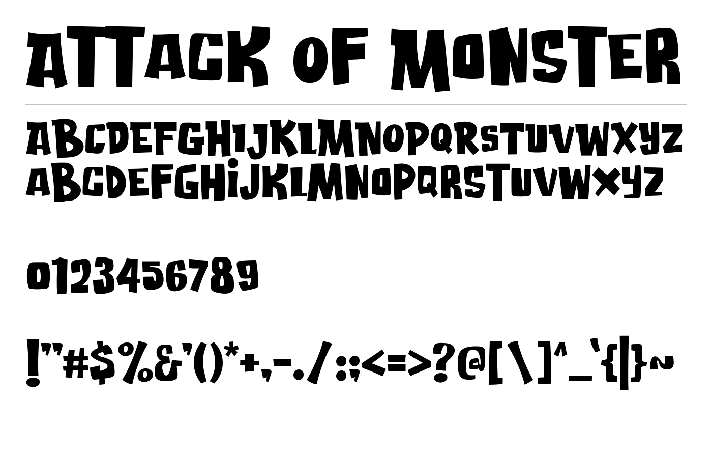 Attack Of Monster Font preview