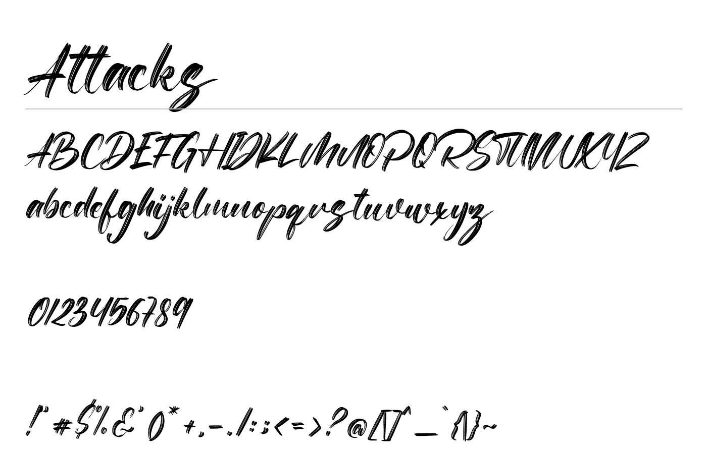 Attacks Font preview