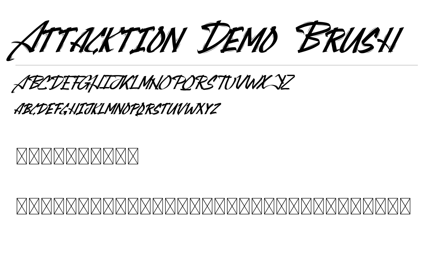 Attacktion Demo Font preview