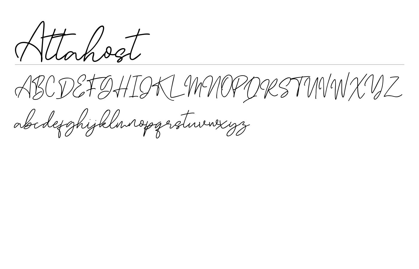 Attahost Font preview