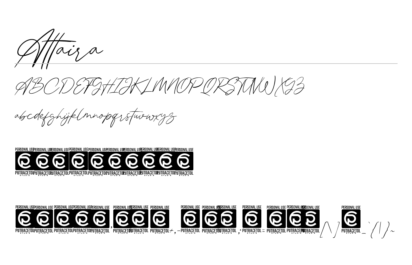Attaira Font preview
