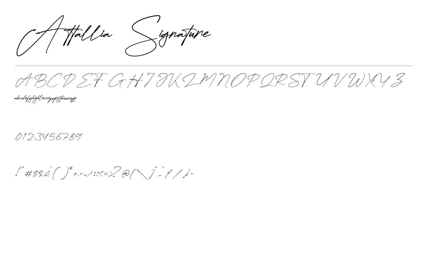 Attallia Signature Font preview