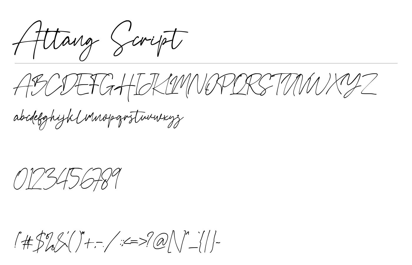 Attang Script Font preview