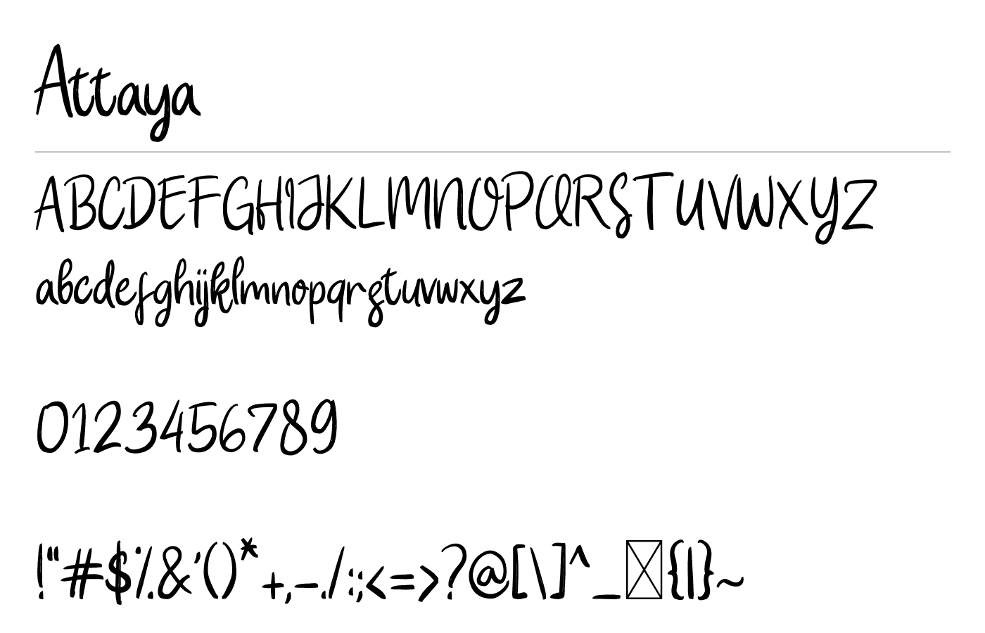 Attaya Font preview