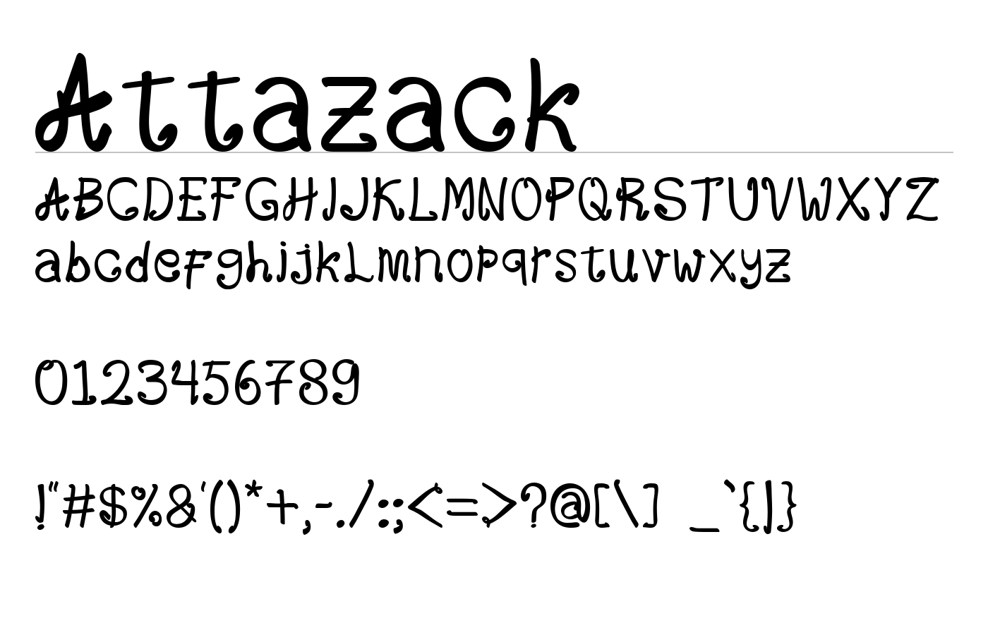Attazack Font preview