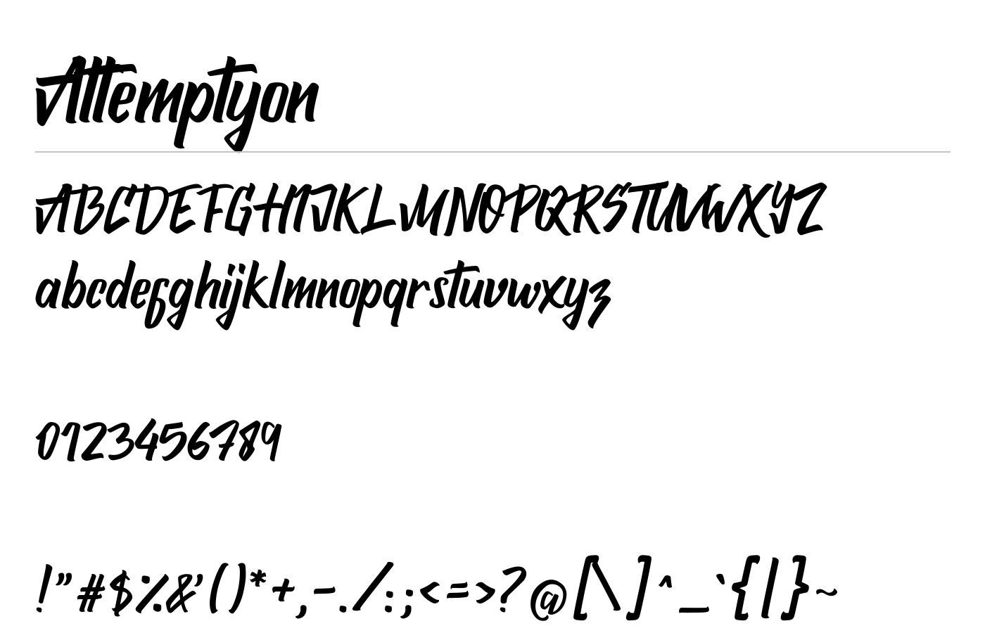Attemptyon Hand-Lettered Sans Serif Font preview