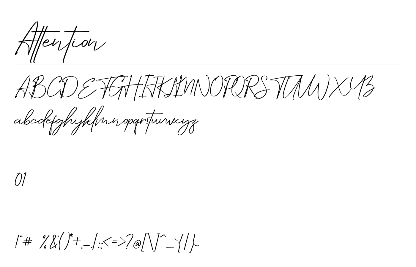Attention Font preview