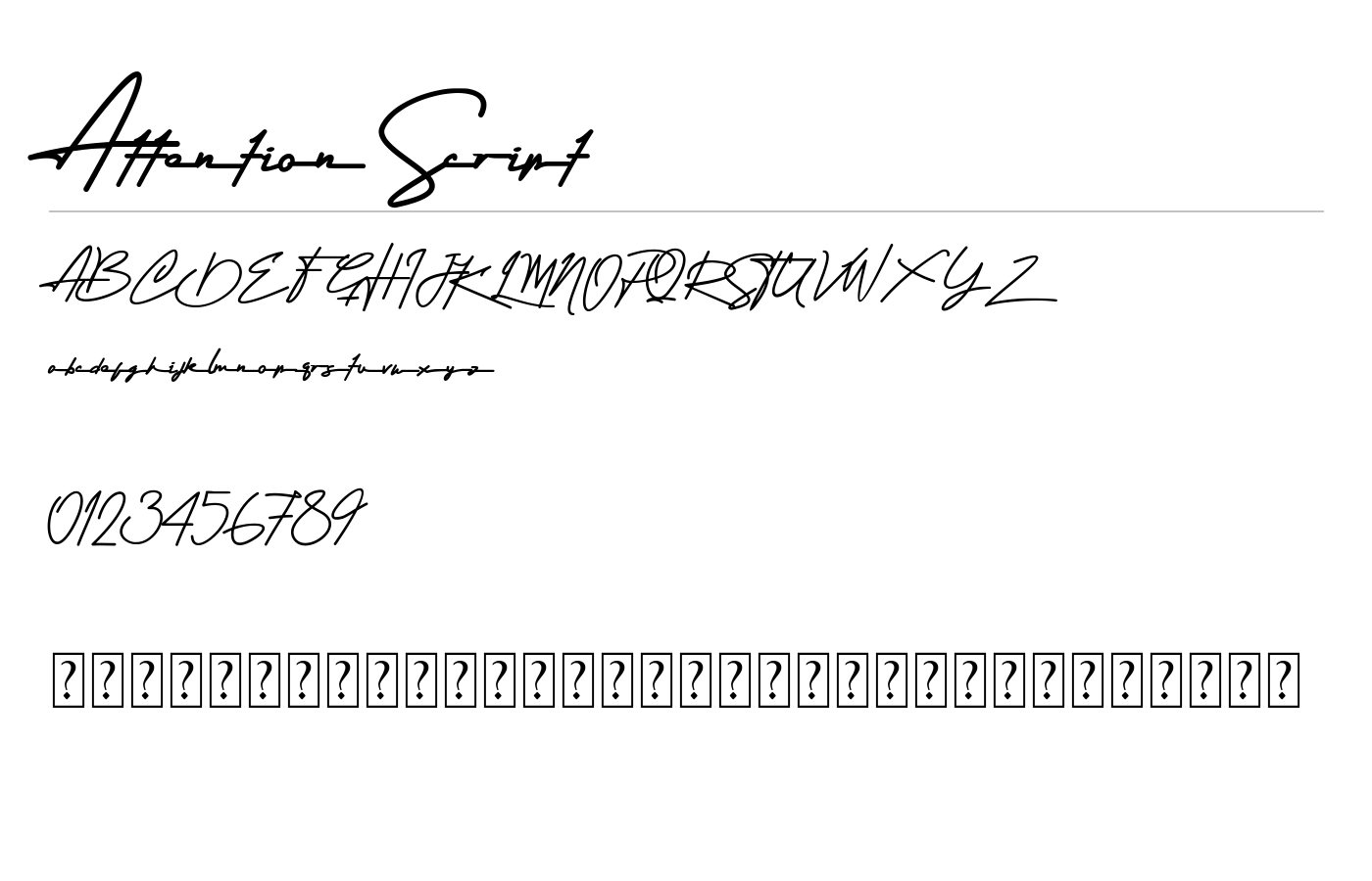 Attention Script Font preview