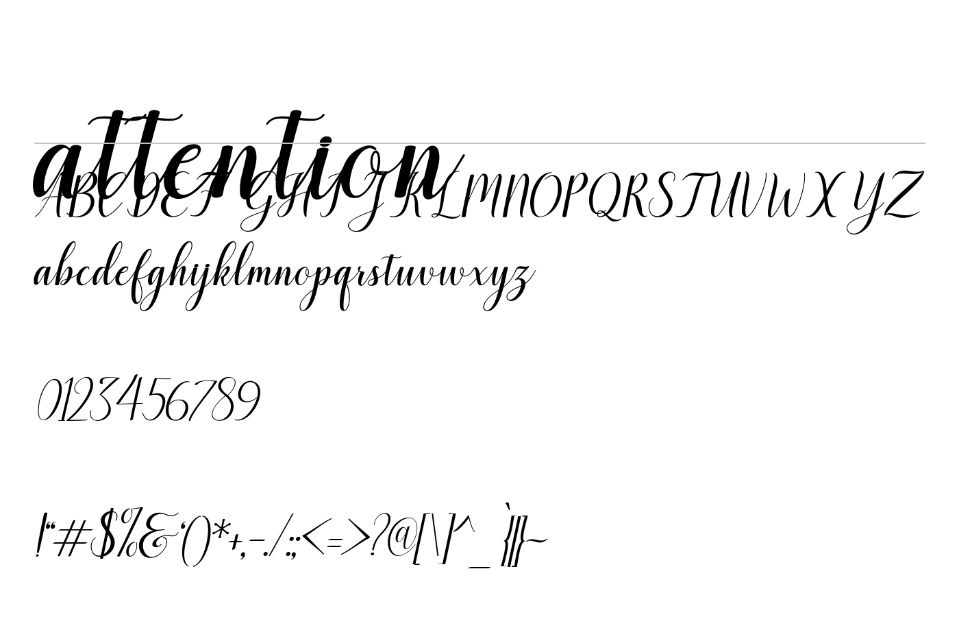 attention Font preview