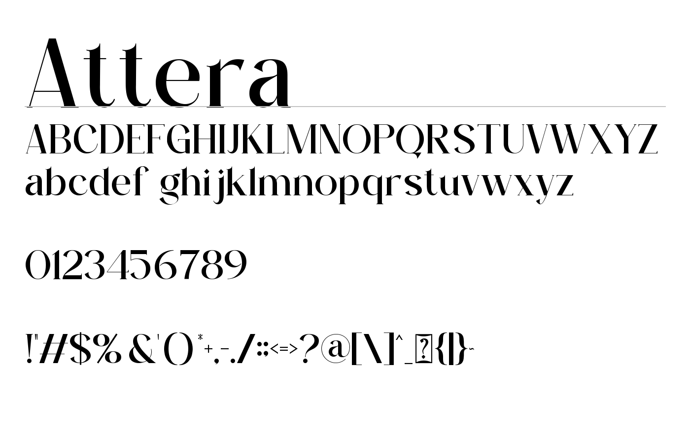 Attera Font preview