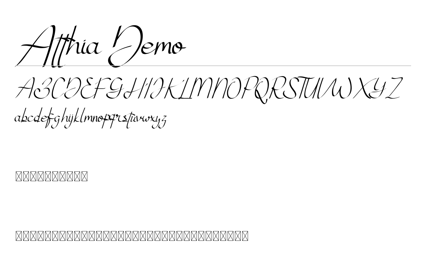 Atthia Demo Font preview