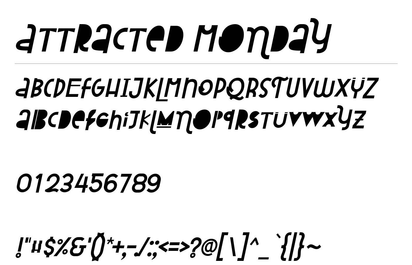 Attracted Monday Font preview