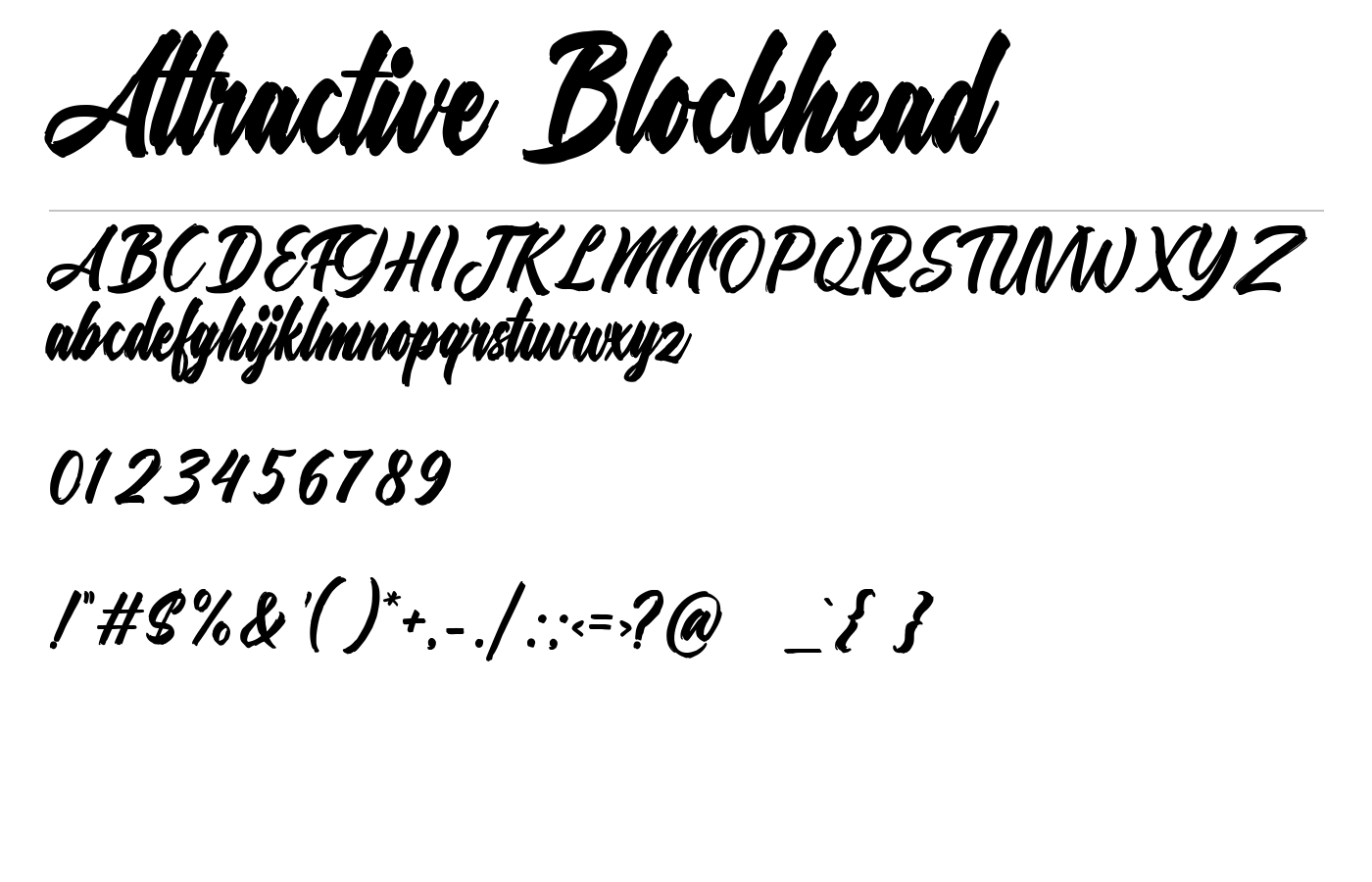 Attractive Blockhead Font preview