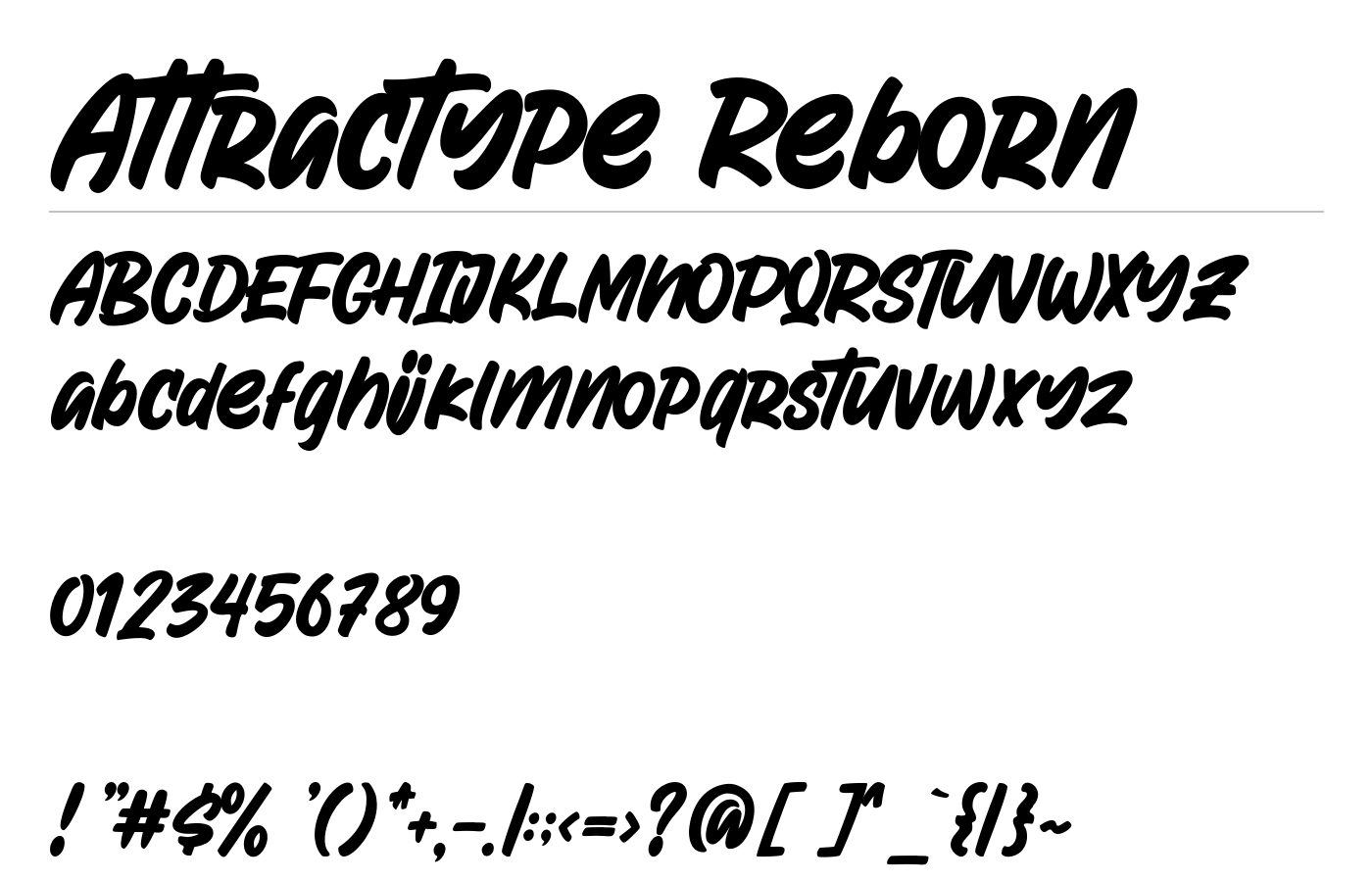 Attractype Reborn Font preview