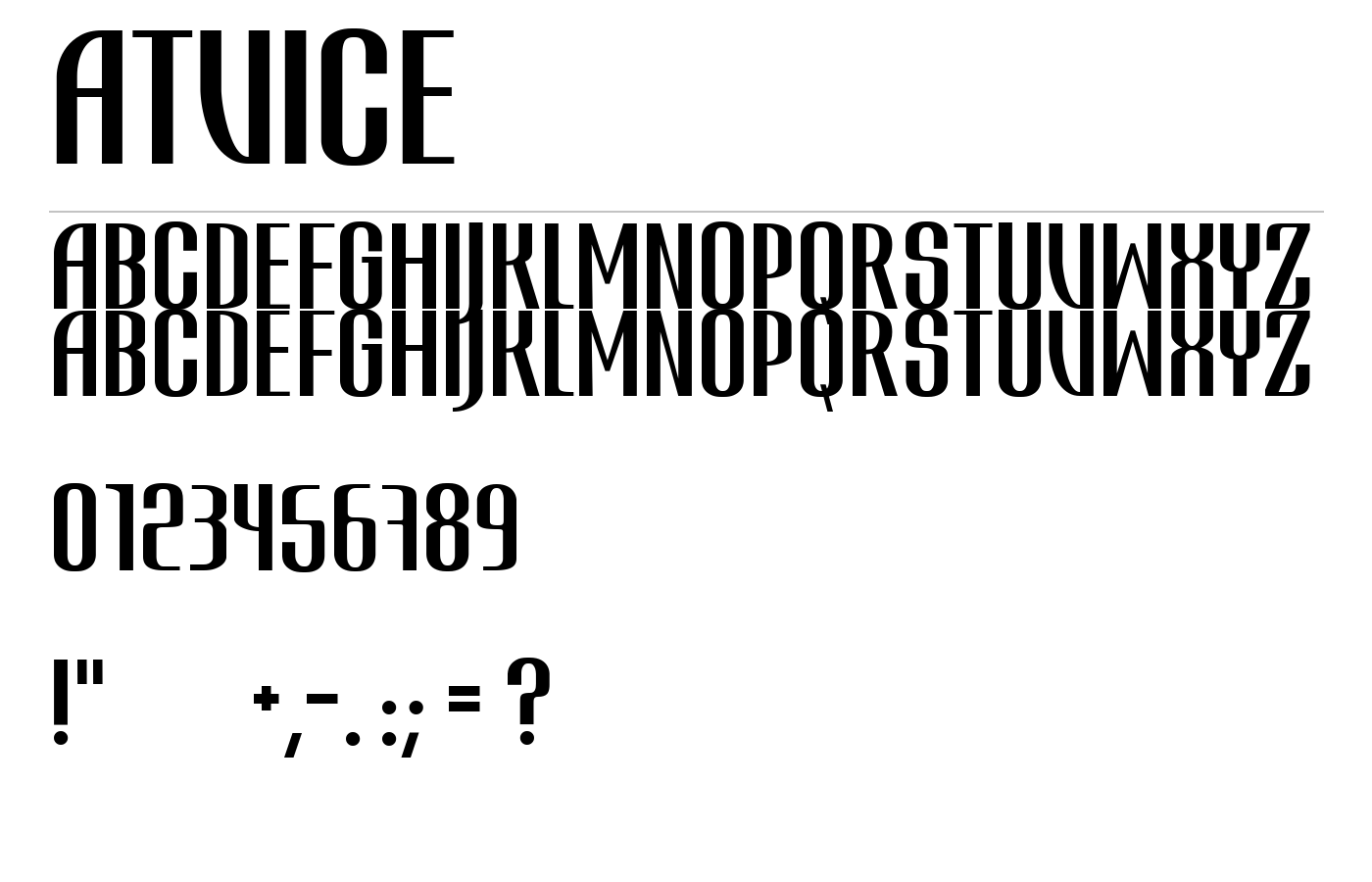 Atvice Font preview