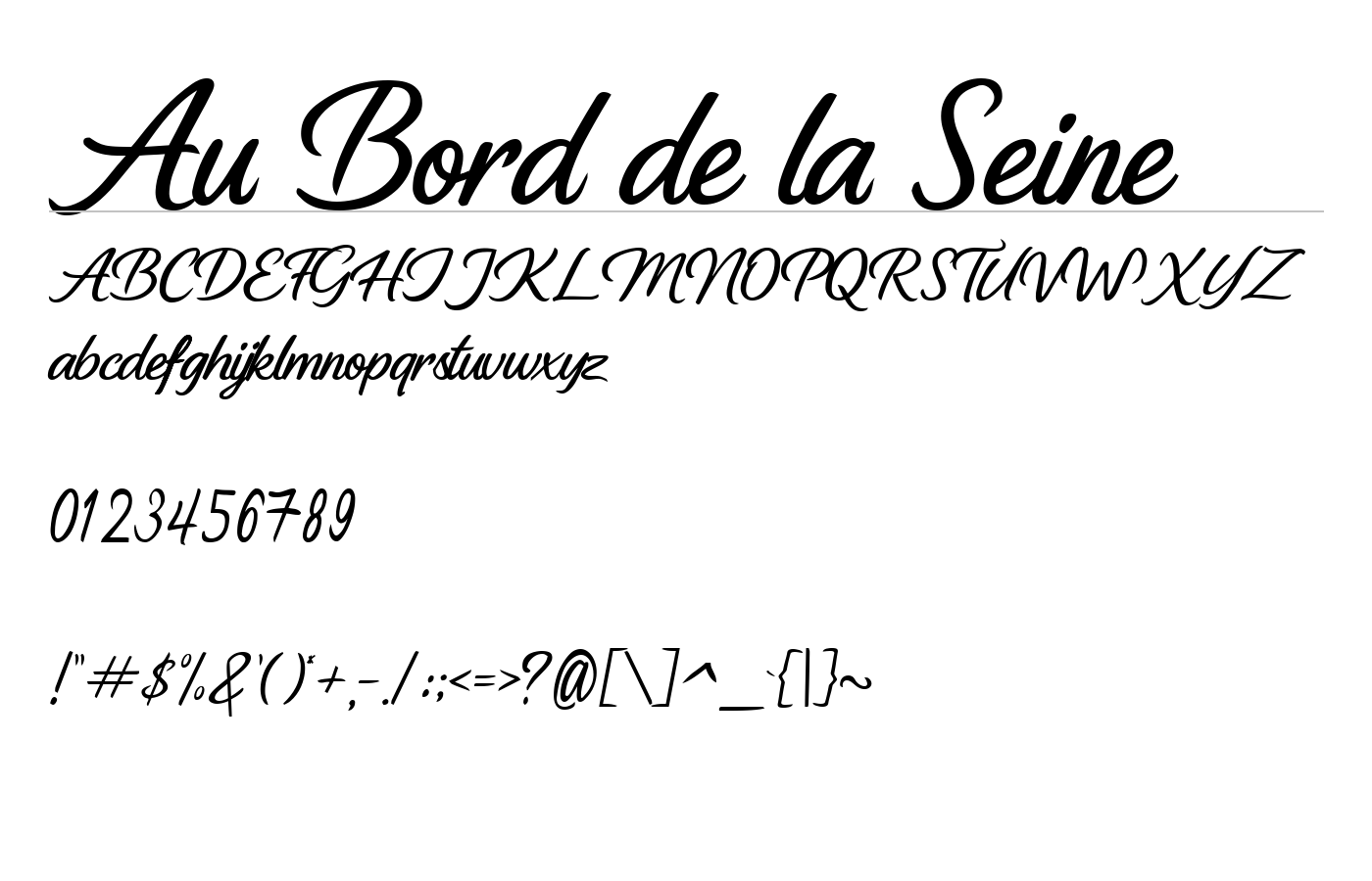Au Bord de la Seine Font preview