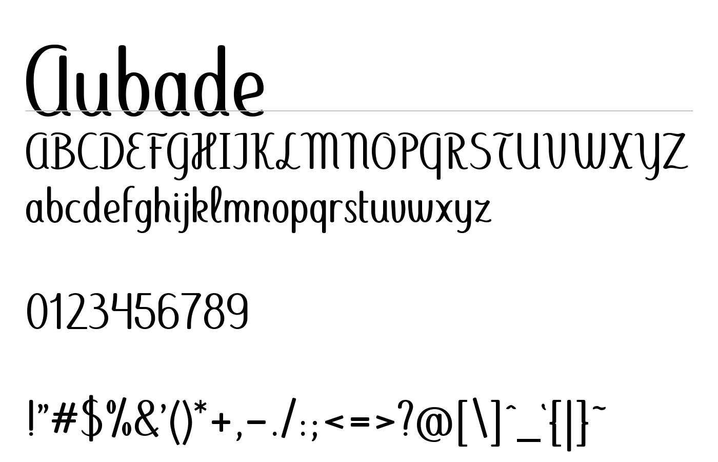 Aubade Font preview