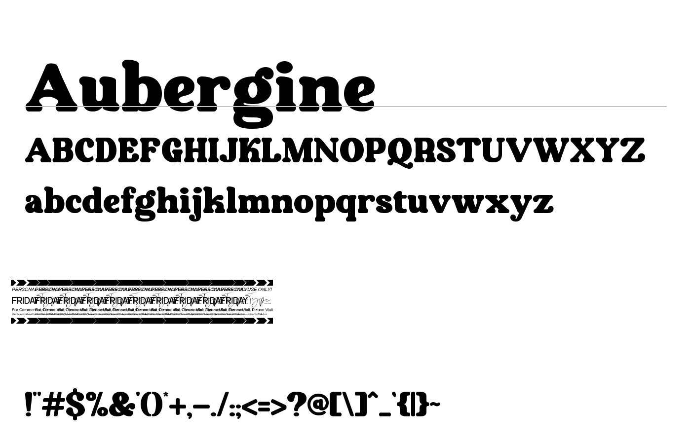 Aubergine Font preview