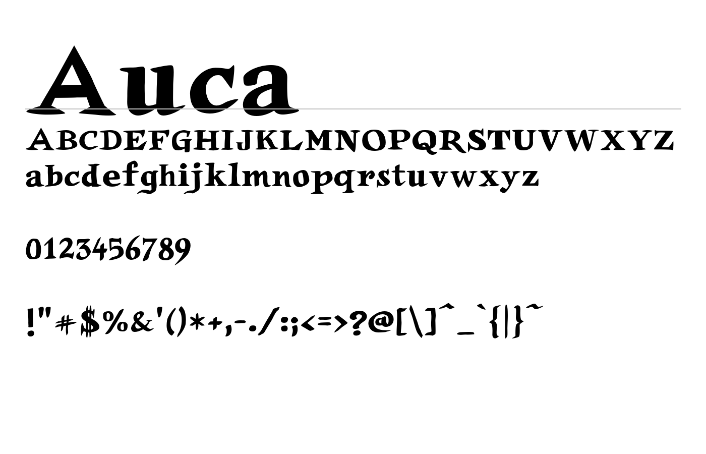 Auca Font preview