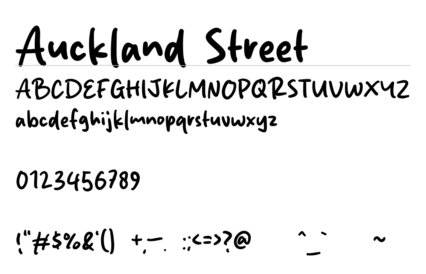 Auckland Street Font preview