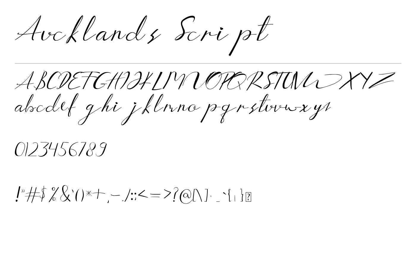Aucklands Script Font preview