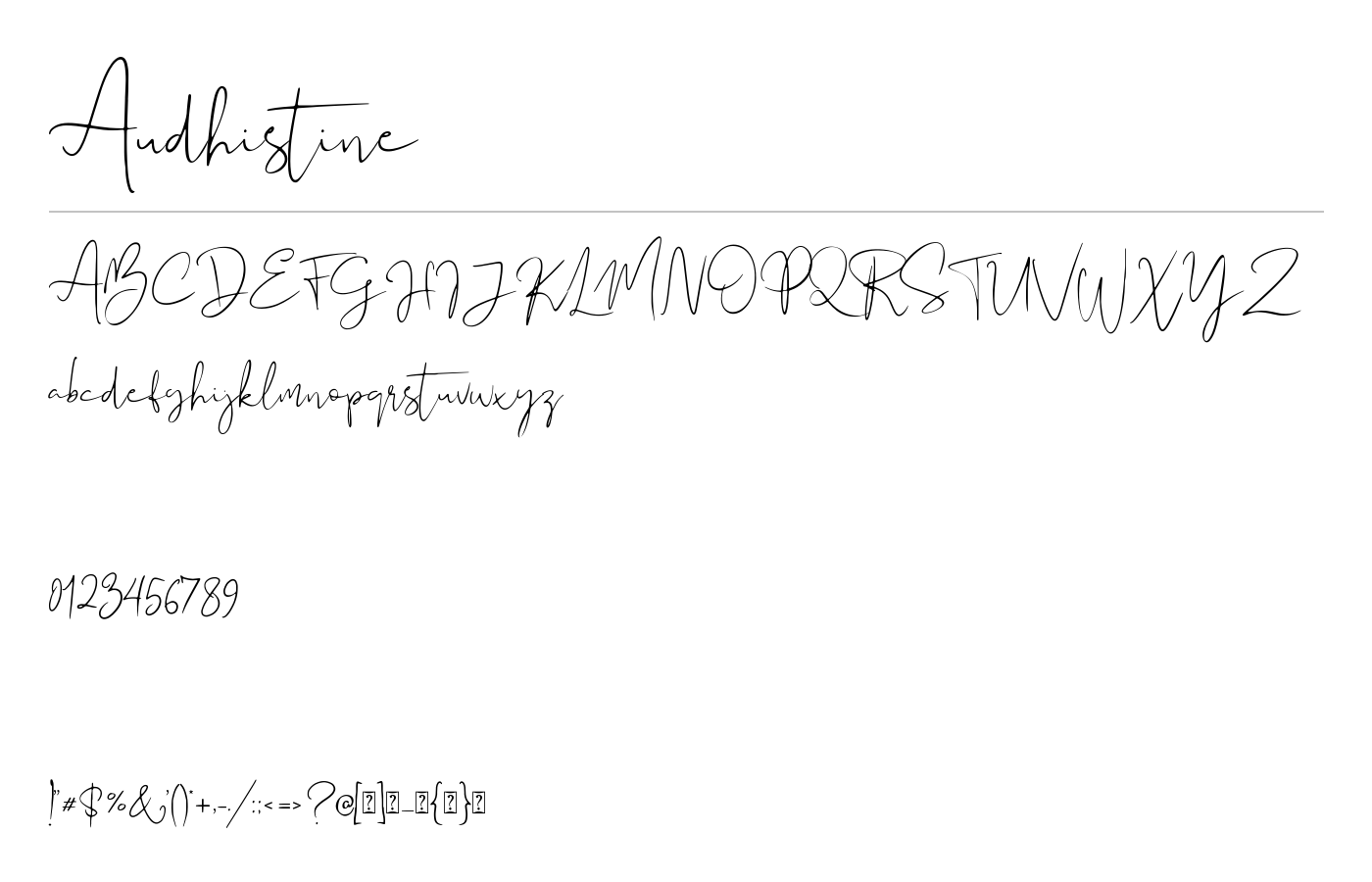 Audhistine Font preview
