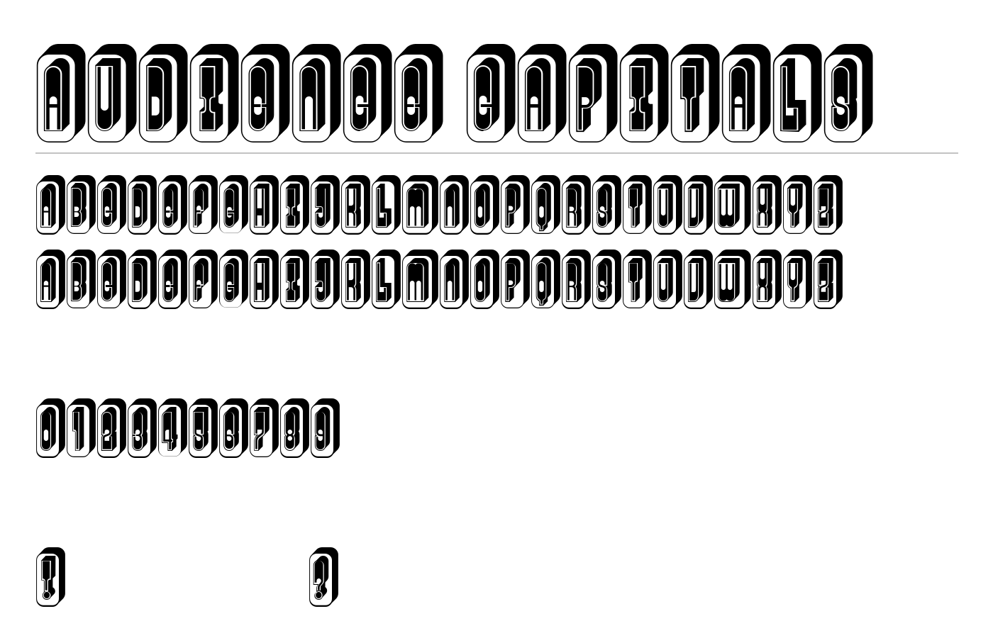 Audience Capitals Font preview
